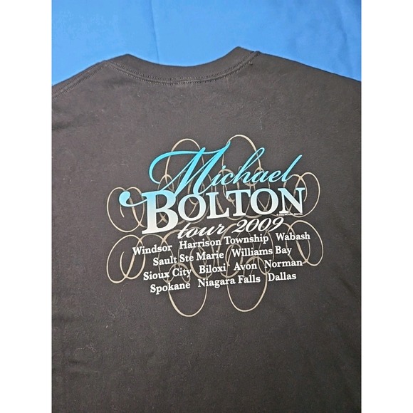 VTG‎ Michael Bolton Concert T-shirt 2009 Tour Band Tee Double Sided CITY LIST LG - Picture 3 of 8